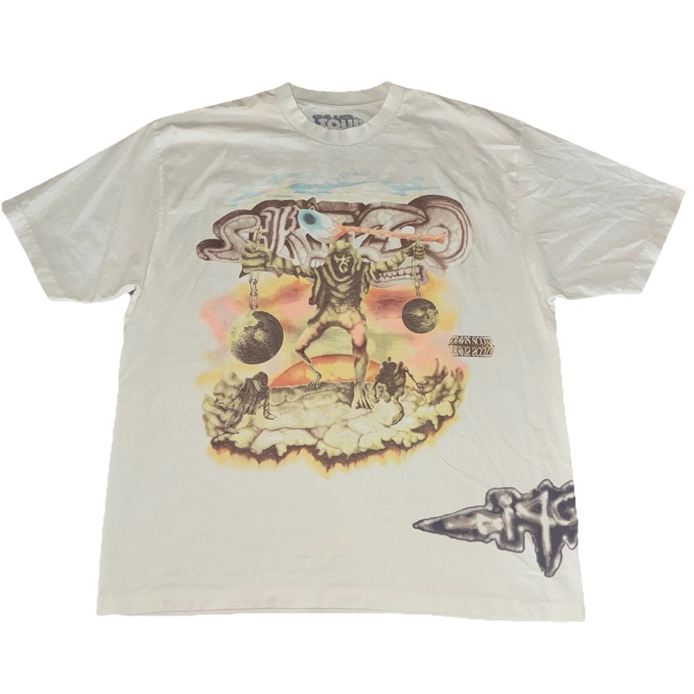 Travis Scott T Shirt XL Cream Circus Maximus Tour Europe Exclusive NEW *flaw